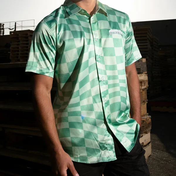 Unisex Ripndip Checked Short Sleeve Button Up