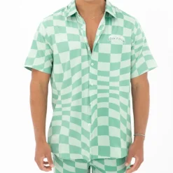 Unisex Ripndip Checked Short Sleeve Button Up