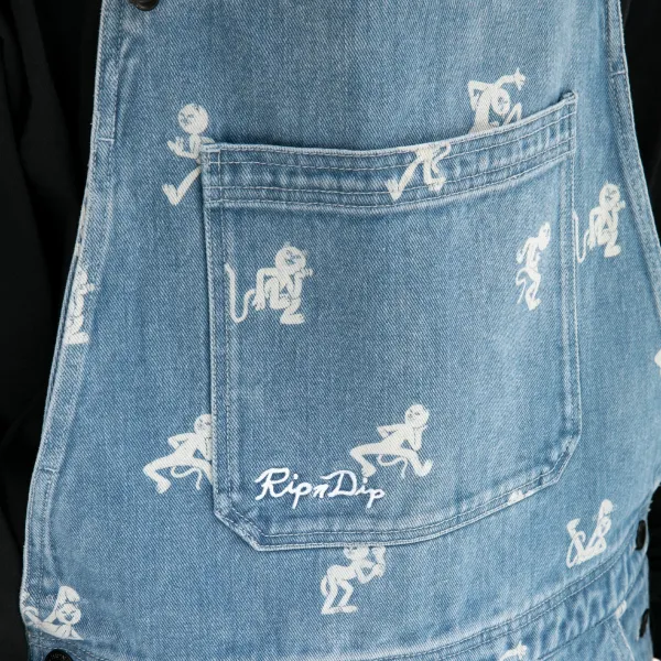 Unisex Ripndip Dance Party Denim Overalls