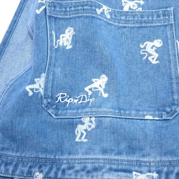 Unisex Ripndip Dance Party Denim Overalls