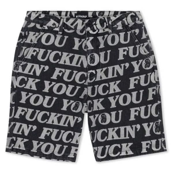 Unisex Ripndip Fuckin Fuck Denim Shorts