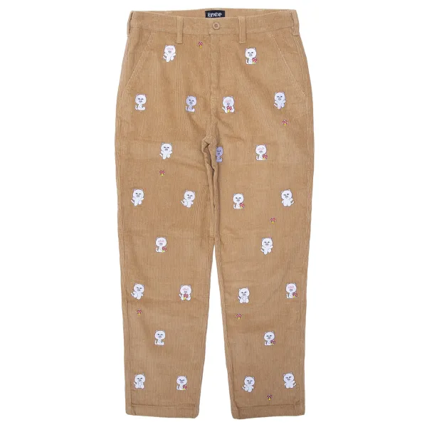 Unisex Ripndip Hello Nermy Corduroy Embroidered Pants