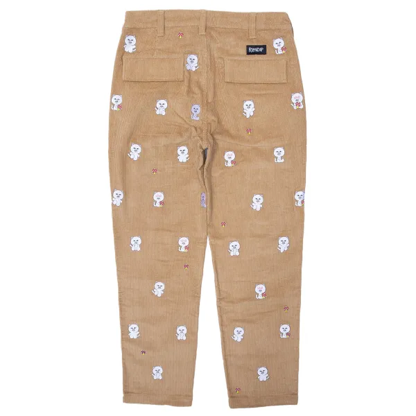 Unisex Ripndip Hello Nermy Corduroy Embroidered Pants