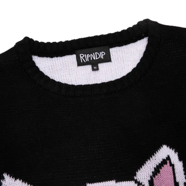Unisex Ripndip Lord Nermal Flippy Knitty Sweater