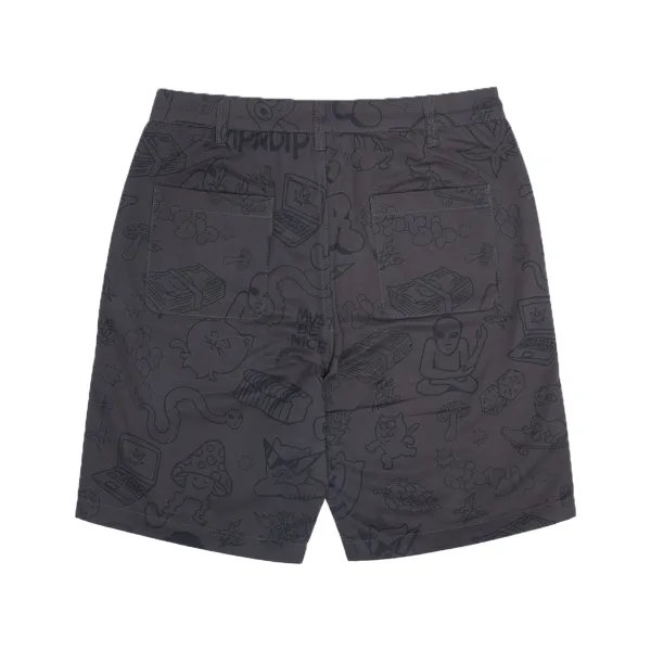 Unisex Ripndip Nerm Doodle Twill Shorts