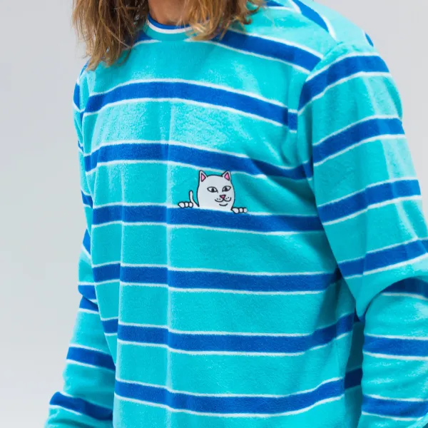 Unisex Ripndip Peeking Nermal Polar Fleece Crewneck